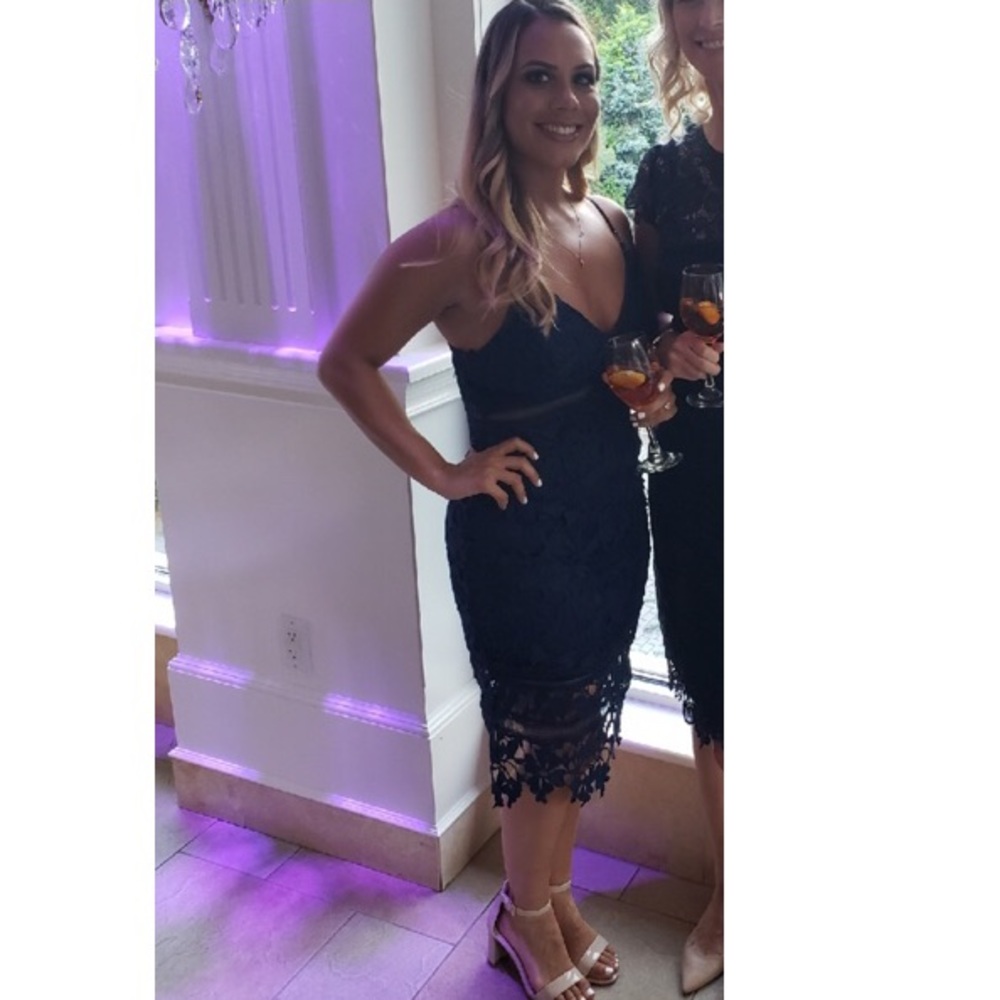 Bardot Percy Lace Dress ( Navy blue)